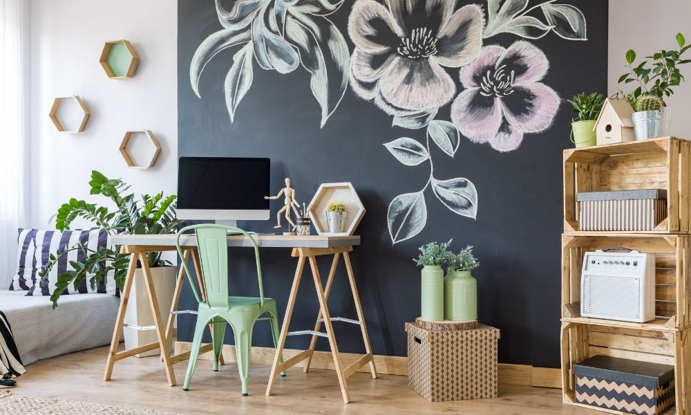 How to Create a Writeable Wall with Chalkboard Wallpaper: 1-2-3