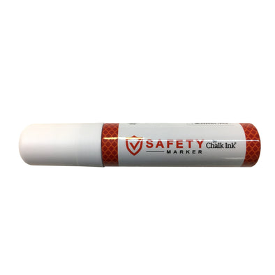 Image of fluorescent 15mm bold tip white safety marker from Chalk Ink