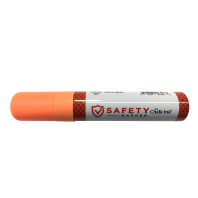 Image of Chalk Ink highly visible fluorescent caution orange color 15mm bold tip liquid chalk Safety Marker
