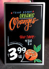 Image of Chalk Ink countertop chalkboard with organic oranges artwork using Chalk Ink 6mm Astroturf Green marker