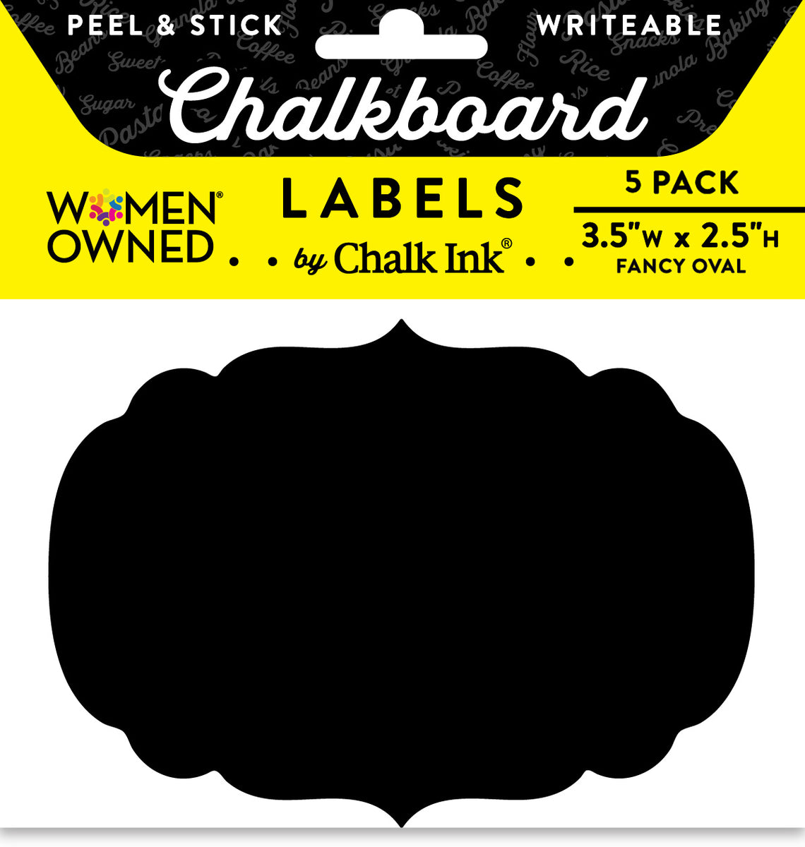 3.5 x 2 Fancy Chalkboard Labels - 8 Labels Per Sheet