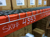 Image of warehouse shelving and boxes with white markings on shelving for product identification using 15mm bold tip Safety Marker from Chalk Ink