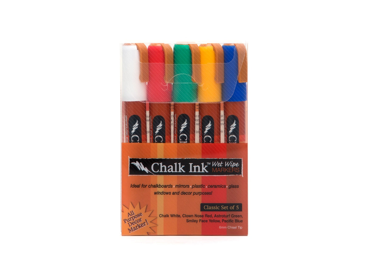 Chalk Ink 15mm Broad Tip Wet-Wipe Markers in Assorted Colors – Value  Products Global