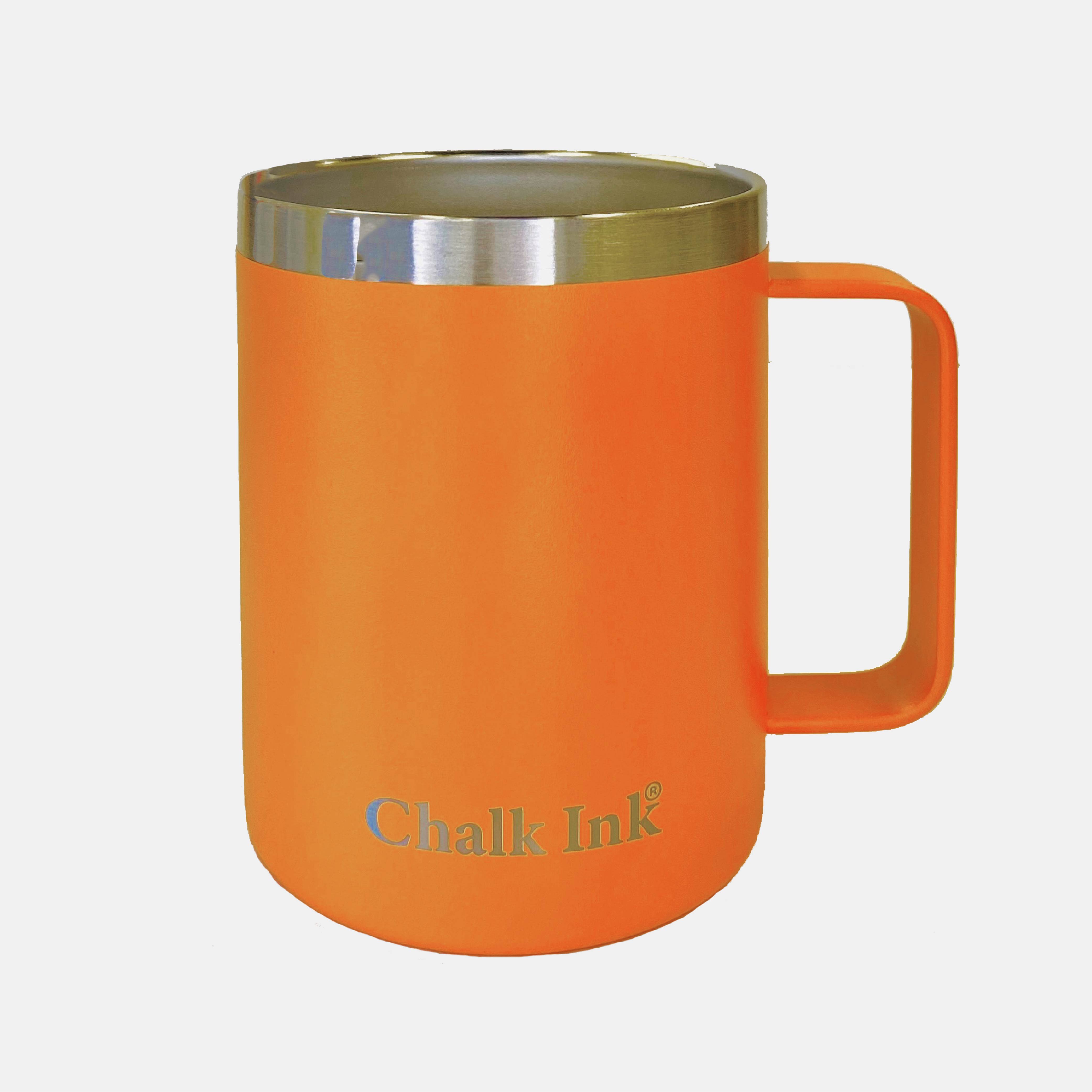 12 oz. Chalk Ink Mandarin Orange Travel Mug with Clear Slider Lid