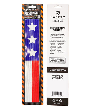 Safety Marker Peel & Stick Highly Reflective Strips Stars and Stripes 3 Pack