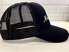 Hey Neighbor embroidered 6 panel retro trucker cap side view