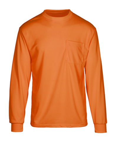 MAX453 Hi-Viz Moisture Wicking Long Sleeve T-shirt Safety Orange