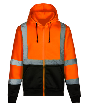 MAX660 ANSI Class 3 Full Zip Heavyweight Hoodie Safety Orange