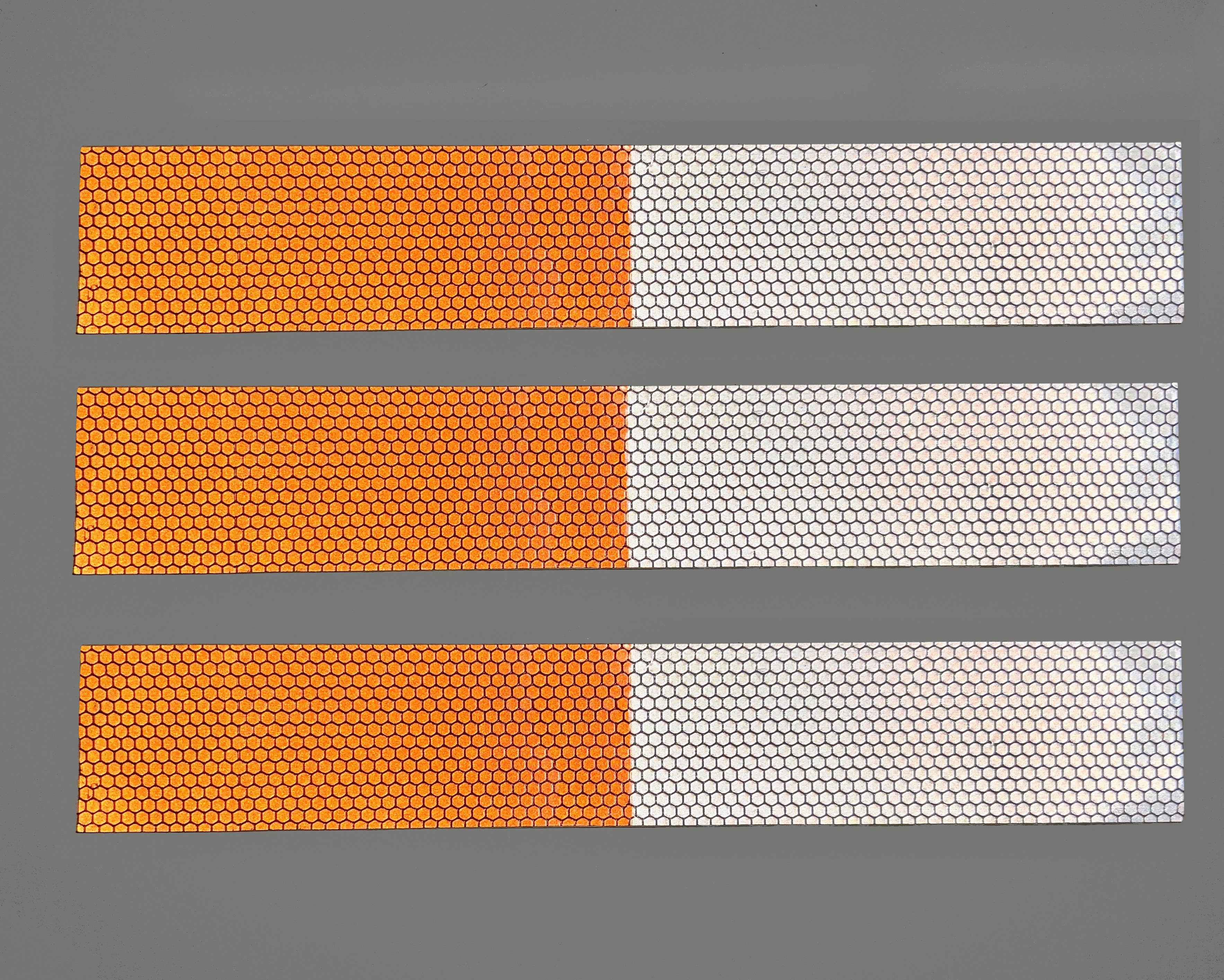 ANSI Reflective Squares Orange- 3 x 3 Silver Reflective Markers