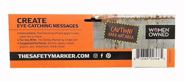 Chalk Ink® Adhesive Writable Safety Label Rectangle Shape 3 Pack