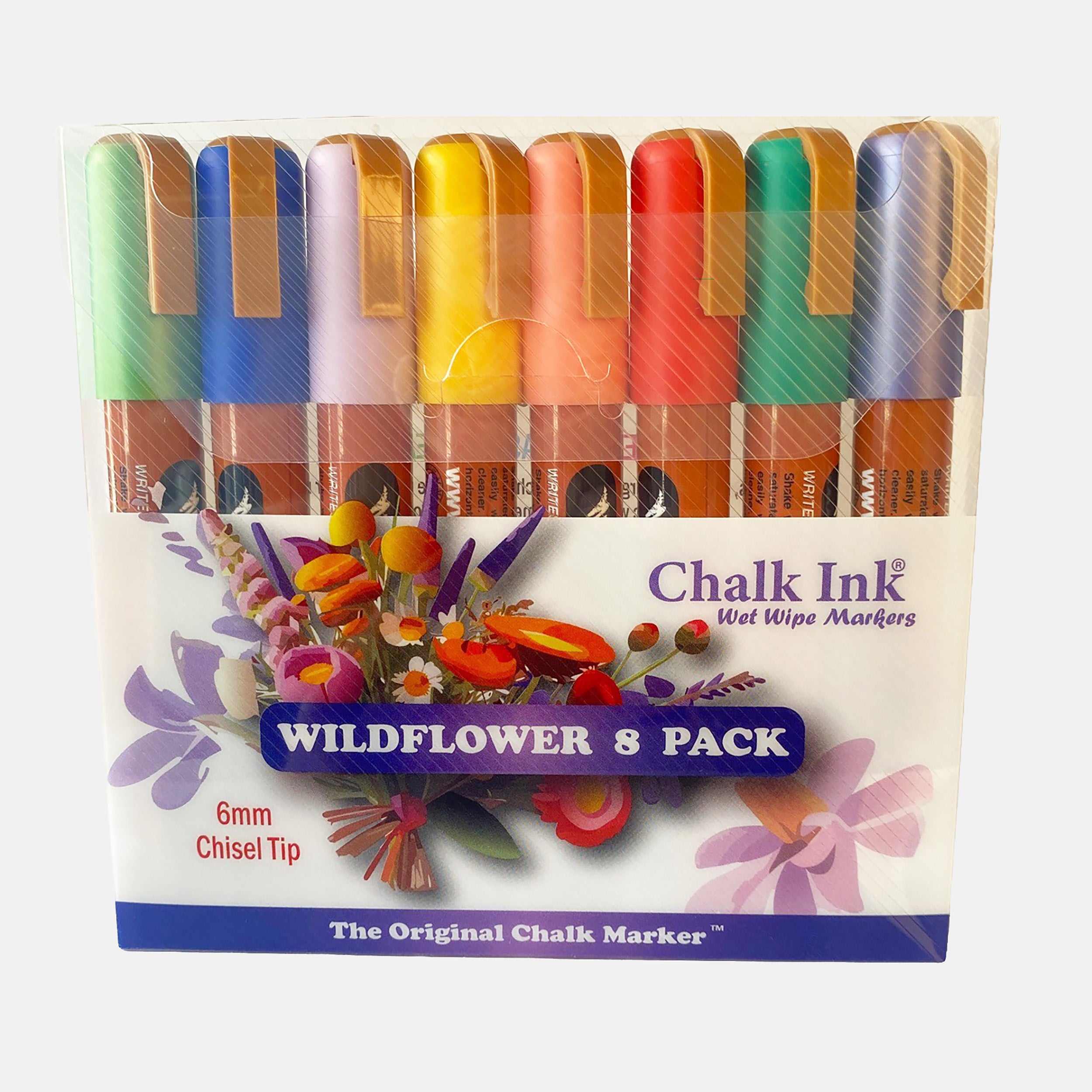 Wildflower Set of 8 Chalk Markers Wet Wipe - 6mm at Chalk Ink