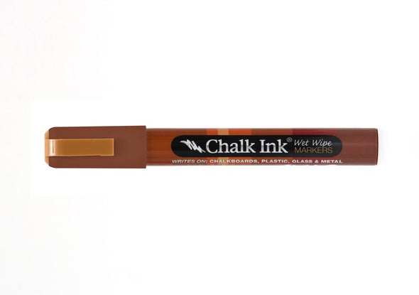 Chalk Ink® Teddy Bear Brown 6mm Chisel Tip Wet Wipe Marker
