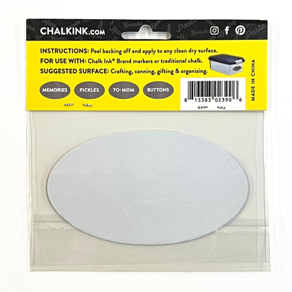 Metallic Aluminum Color Peel & Stick Oval Writeable Labels 5 Pack