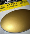 Metallic Brass Color Peel & Stick Oval Writeable Labels 5 Pack