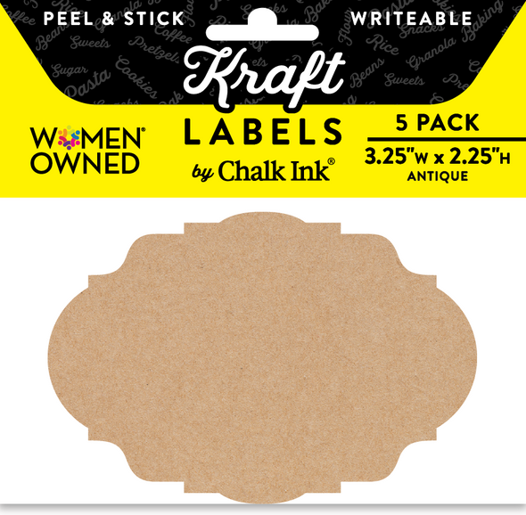 Kraft Antique Peel & Stick Writeable Labels 5 Pack