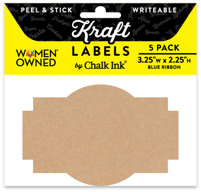 Kraft Blue Ribbon Peel & Stick Writeable Labels 5 Pack