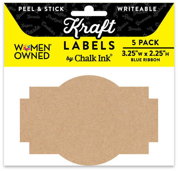 Kraft Blue Ribbon Peel & Stick Writeable Labels 5 Pack