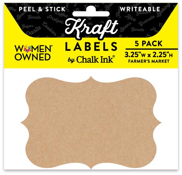 Kraft Farmer's Market Peel & Stick Writeable Labels 5 Pack