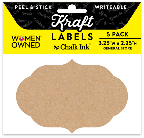 Kraft General Store Peel & Stick Writeable Labels 5 Pack