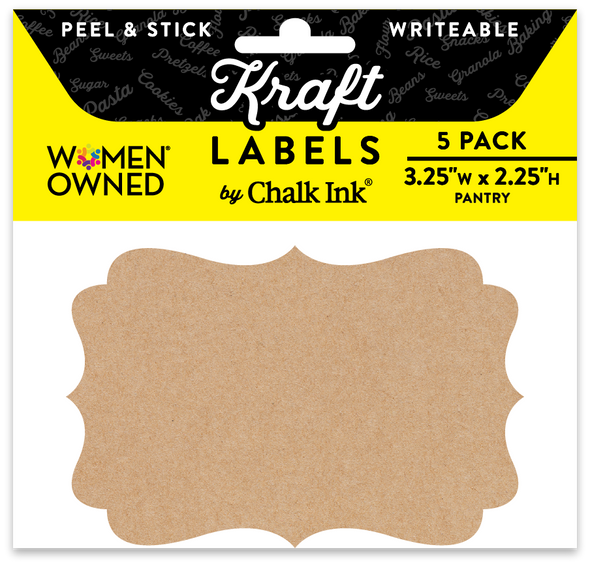 Kraft Pantry Peel & Stick Writeable Labels 5 Pack