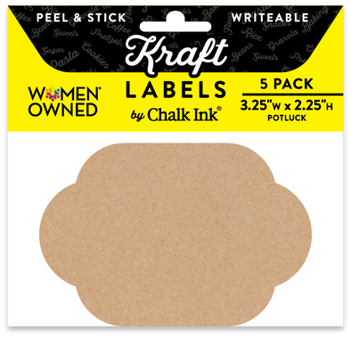 Kraft Potluck Peel & Stick Writeable Labels 5 Pack