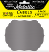 Metallic Aluminum Color Peel & Stick Vintage Writeable Labels 5 Pack