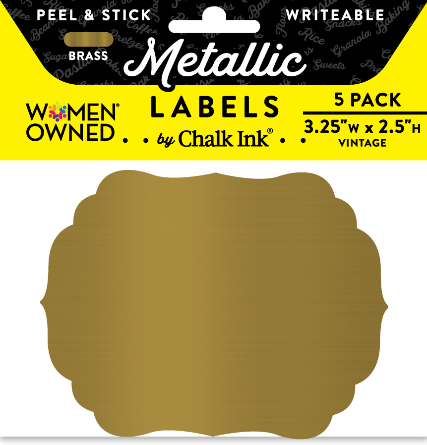 feudale Forenkle Frem Metallic Brass Color Peel & Stick Vintage Writeable Labels 5 Pack