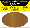 Metallic Copper Color Peel & Stick Oval Writeable Labels 5 Pack