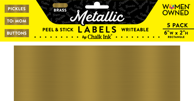 Metallic Brass Color Peel & Stick Rectangle Writeable Labels 5 Pack