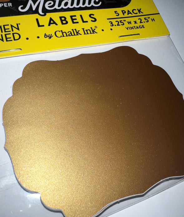 Metallic Copper Color Peel & Stick Vintage Writeable Labels 5 Pack