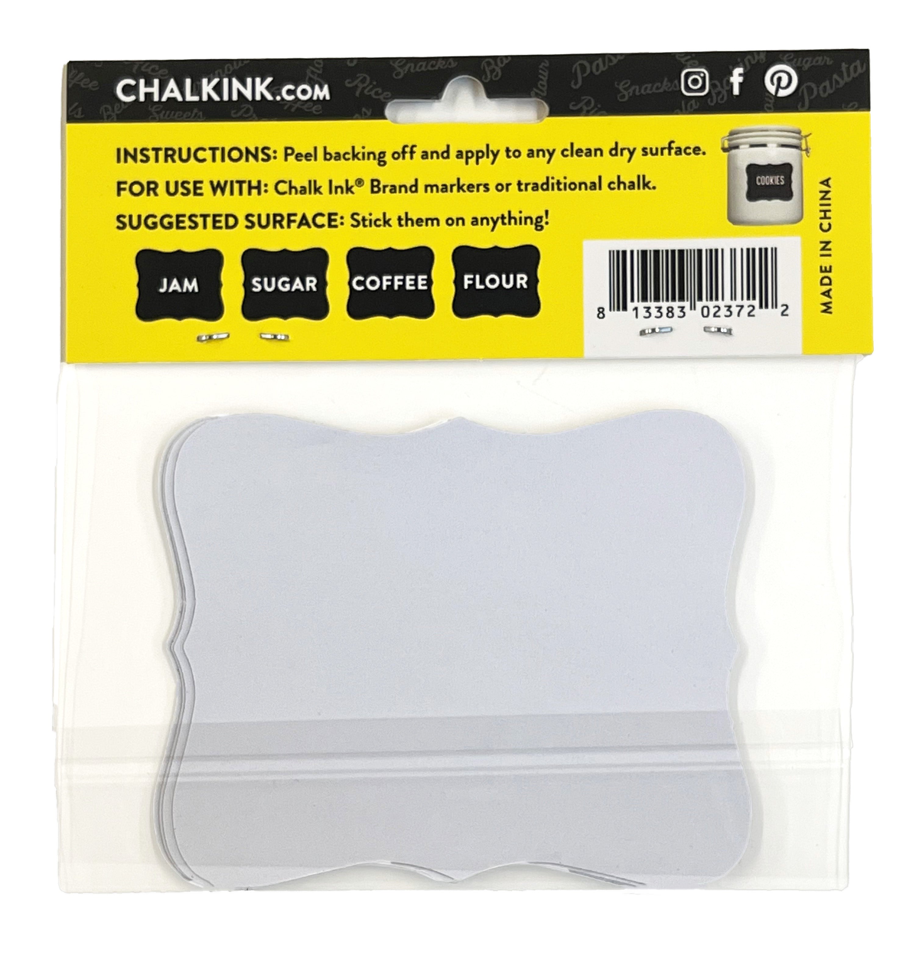 Black Peel & Stick Fancy Rectangle Writeable Labels 5 Pack