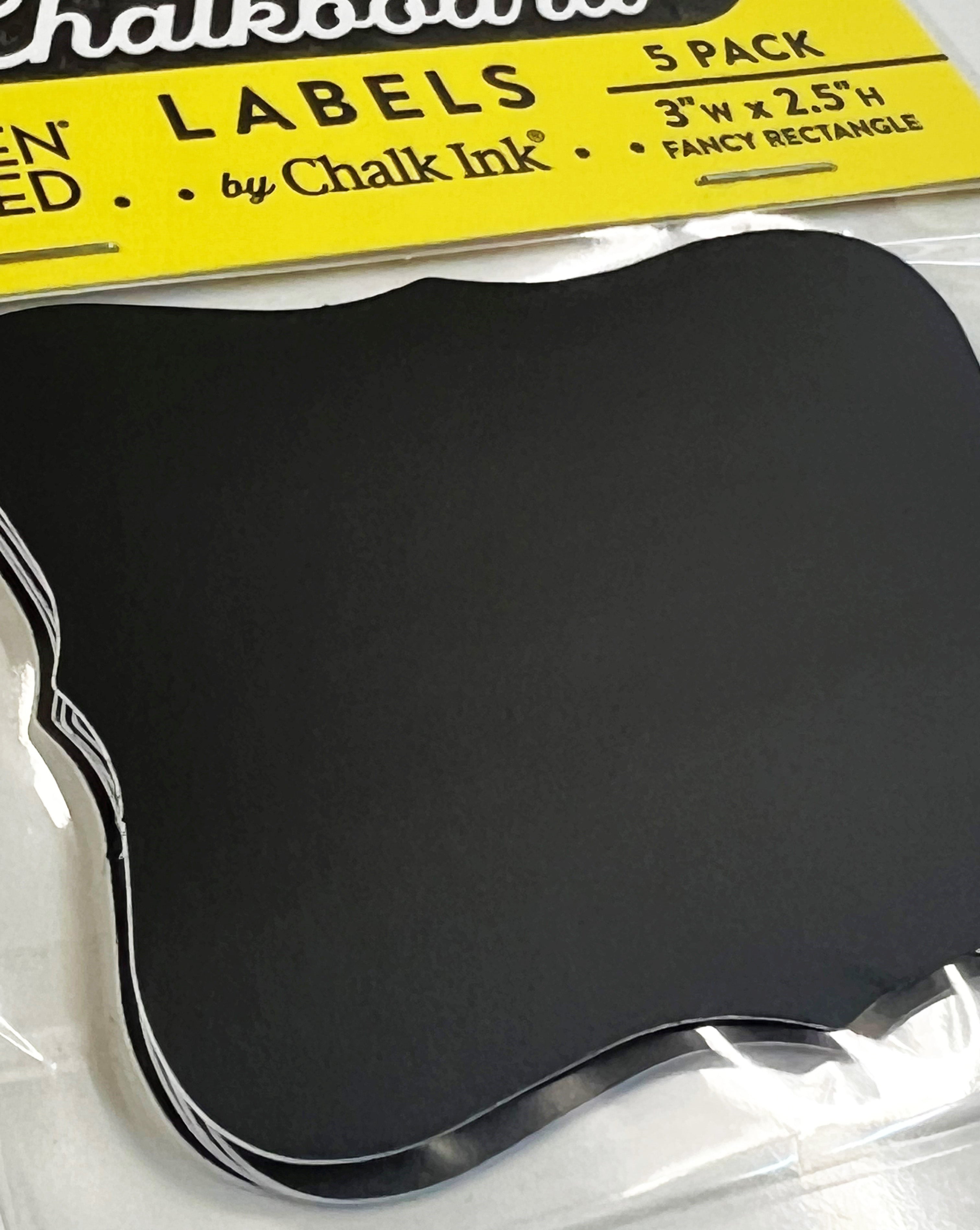 Black Peel & Stick Fancy Rectangle Writeable Labels 5 Pack
