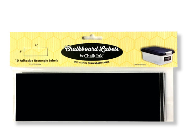 Black Rectangle Peel & Stick Chalkboard Writeable Labels 10 Pack