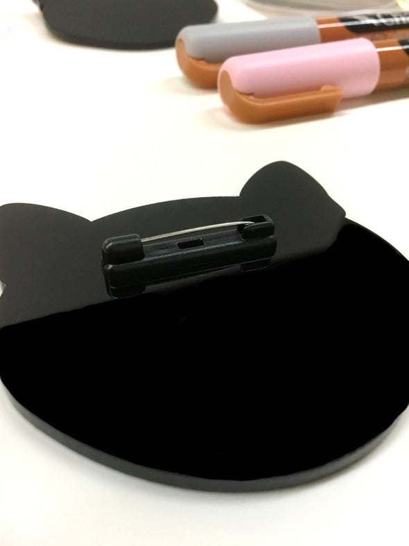 Meow Cat Head Shaped Chalkboard Name Tags - set of 5