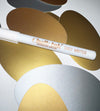 Metallic Brass Color Peel & Stick Oval Writeable Labels 5 Pack