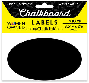 Black Peel & Stick Oval Writeable Labels 5 Pack