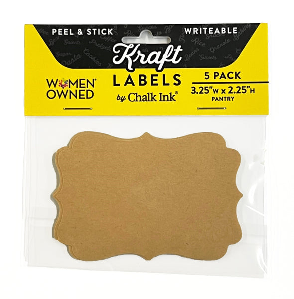Kraft Pantry Peel & Stick Writeable Labels 5 Pack