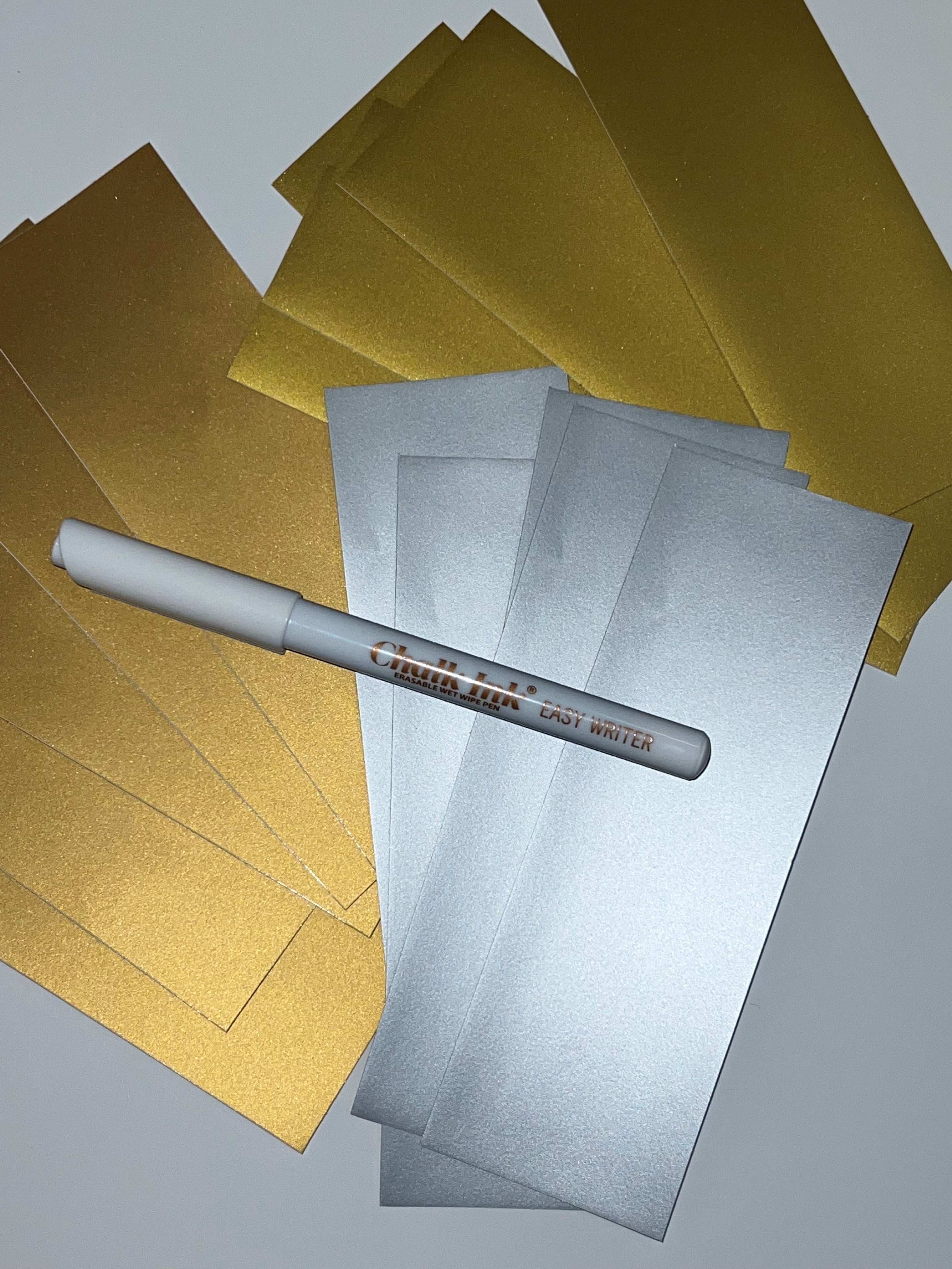 Metallic Copper Color Peel & Stick Rectangle Writeable Labels 5 Pack