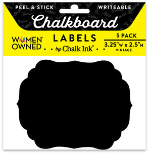 Black Peel & Stick Vintage Writeable Labels 5 Pack