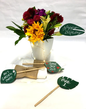 Leaf Stake Signs set of 4 Assorted